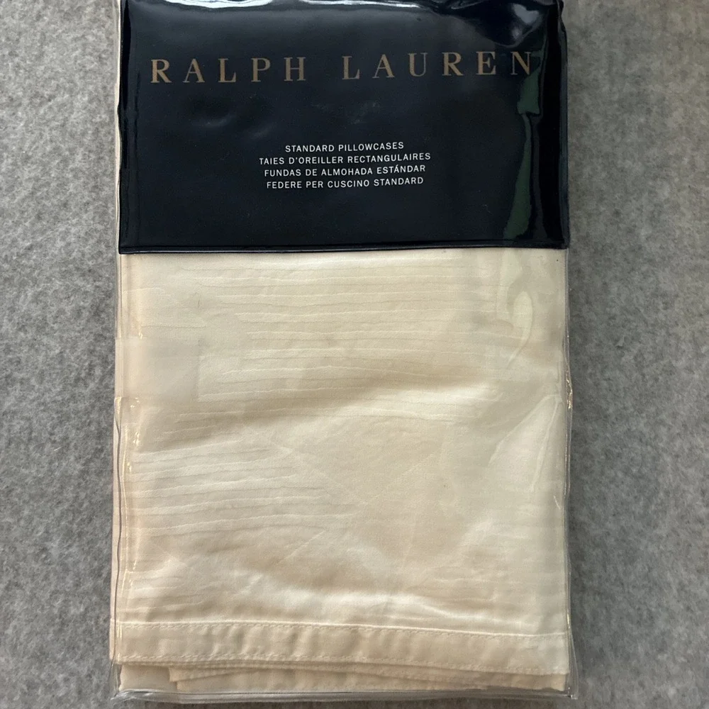 Ralph Lauren Standard Pillowcases Cerillos Emilia Cream NEW